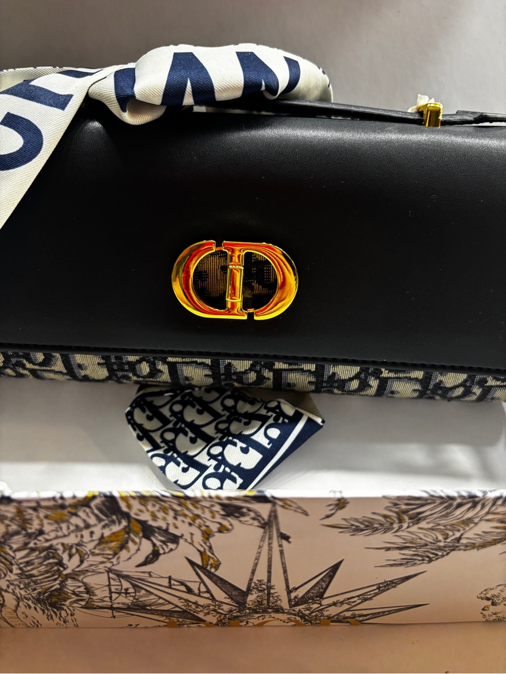 Dior Black Leather Crossbody with Gold CD Chain - Picture 3 of 16